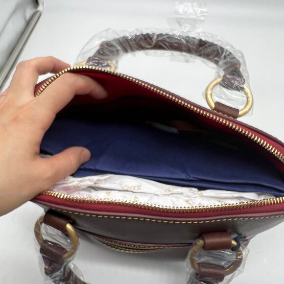 Dooney & Bourke Handbags Florentine Leather Domed Satchel Chestnut - Picture 4 of 16